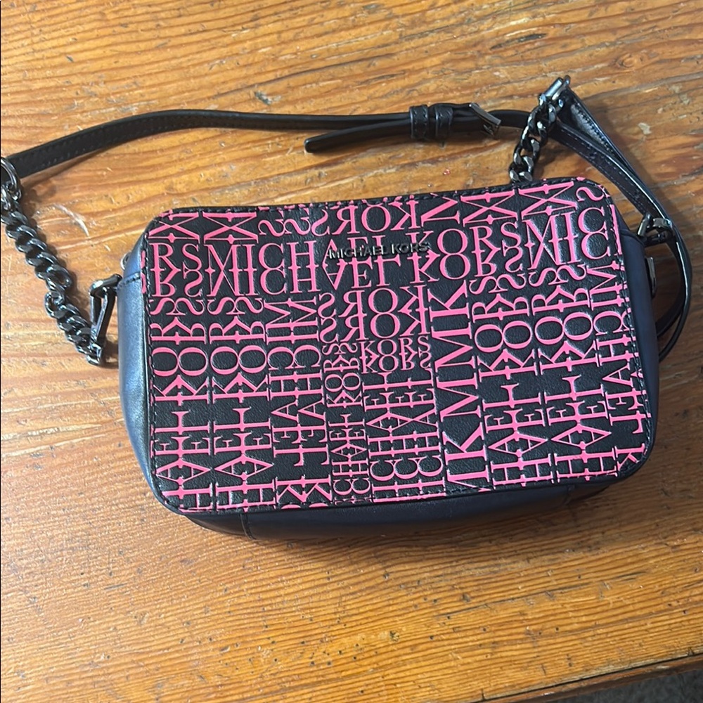 Michael Kors Pink and Black Crossbody Bag